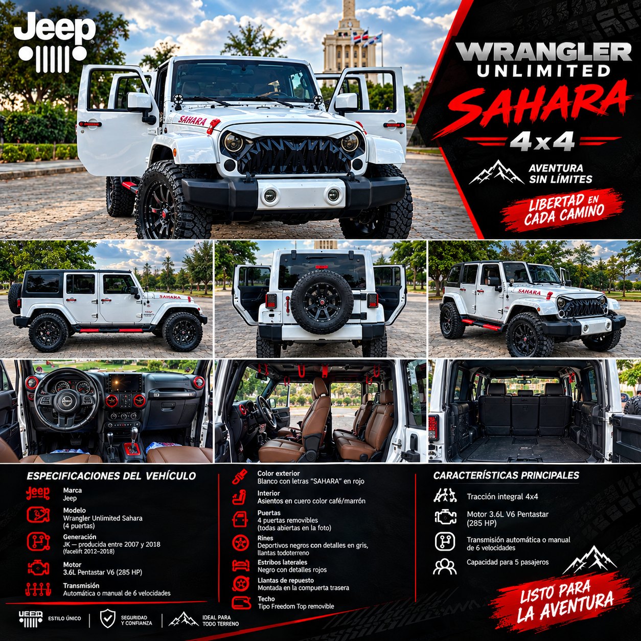 Jeep Sahara Jeep 2015 en renta en Santiago de los Caballeros